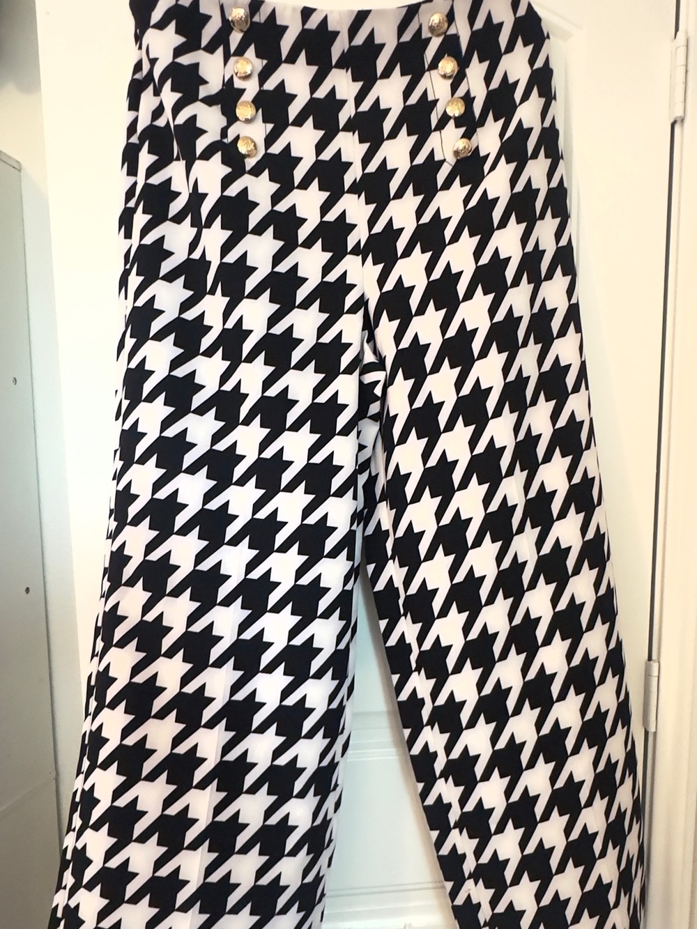 NWT NY&C Women’s Wide Leg Houndstooth Pants Sz 14 Average